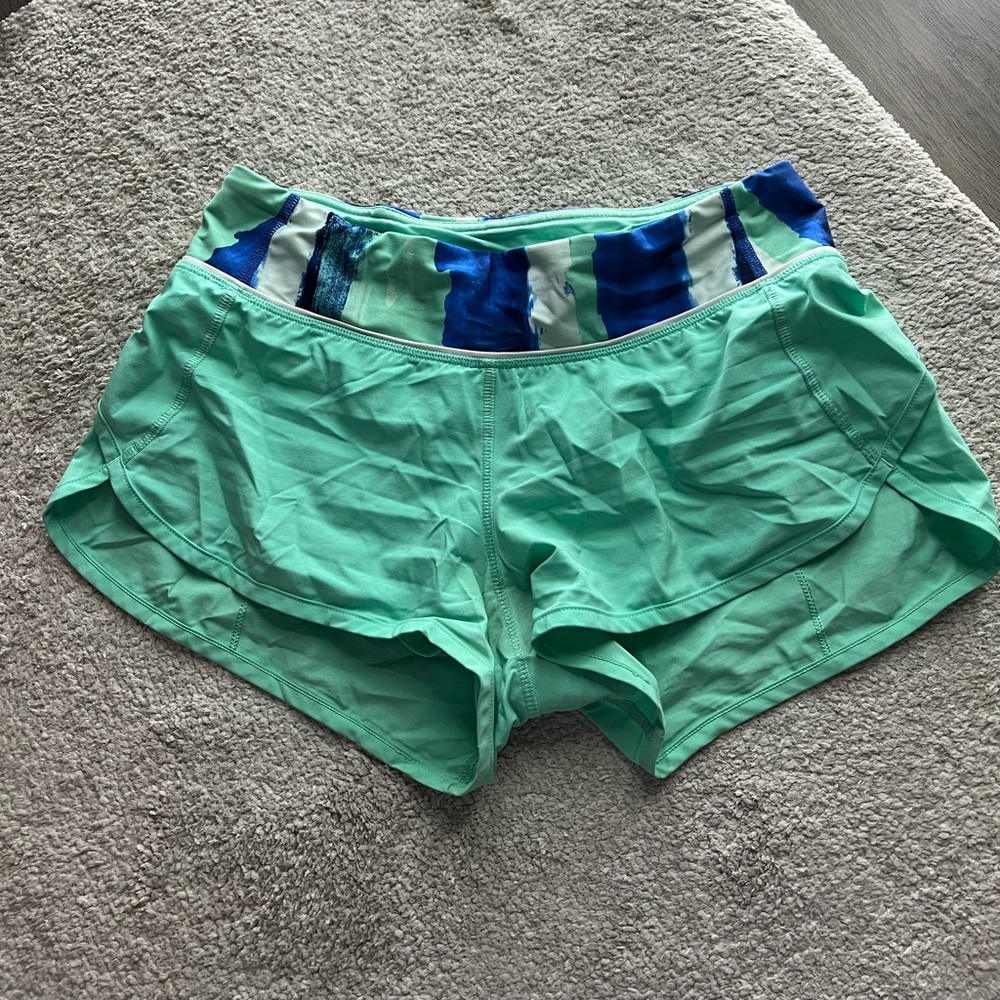 Mint LuLulemon speed shorts